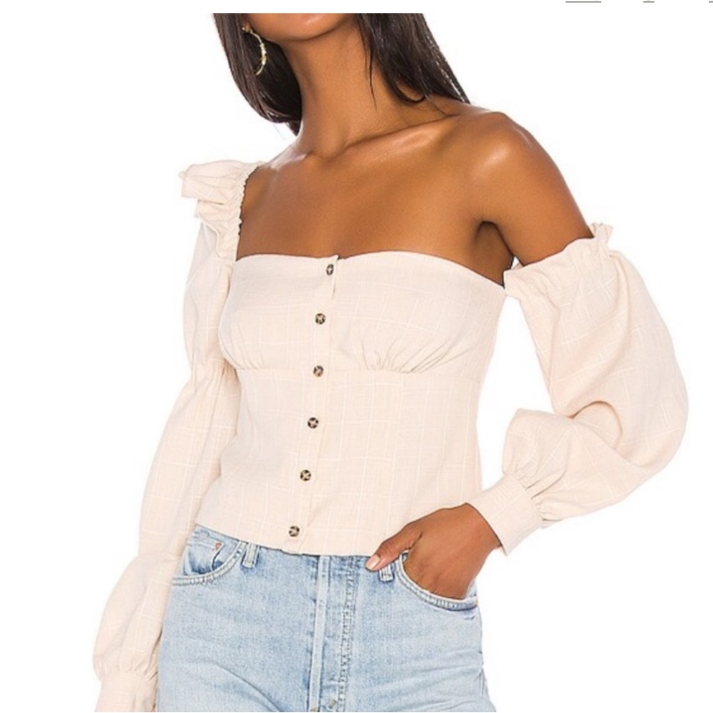 Song of Style Cream Off-Shoulder Blouse